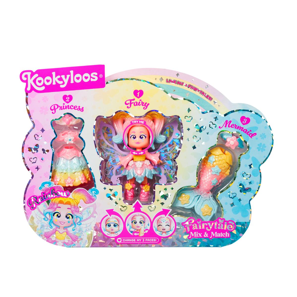 Set de joaca cu papusa Kookyloos, Fairytale Mix&Match, Rainbow