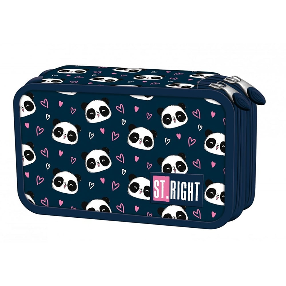 Penar echipat cu 2 compartimente, St Majewski, Love Panda, Bleumarin
