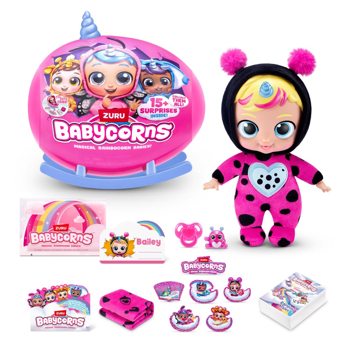 Jucarie de plus surpriza, Rainbocorns, Babycorns, 15 surprize