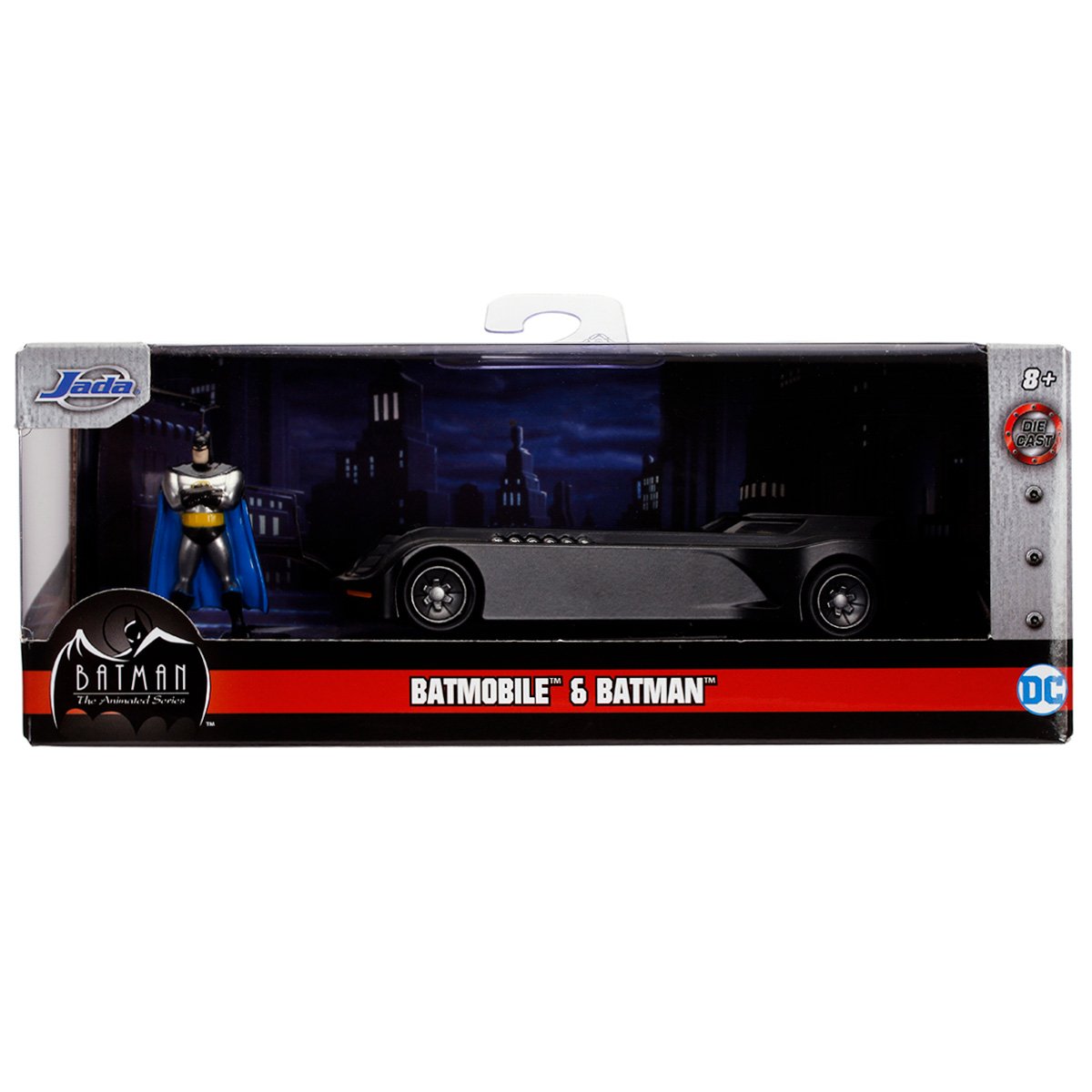 Set masina si figurina din metal, Jada, The Animated Series, Batman si Batmobile, 1:32 1:32 imagine noua responsabilitatesociala.ro