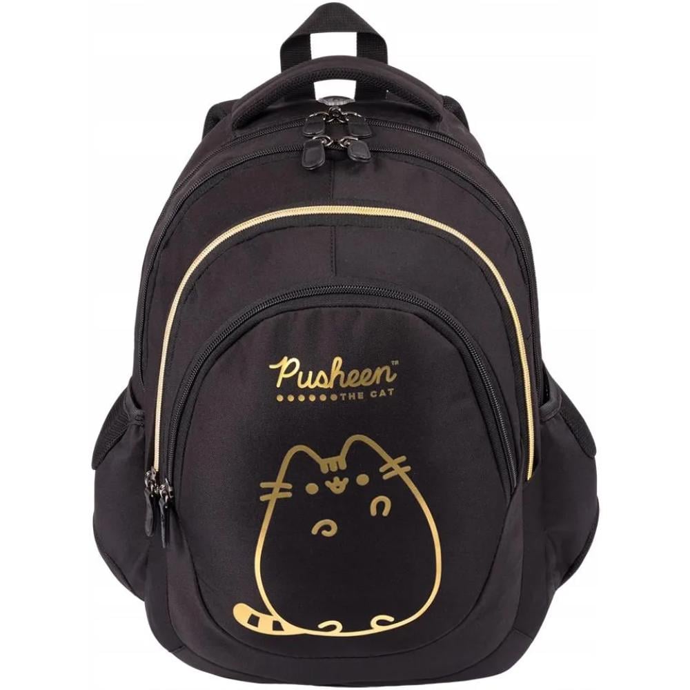 Ghiozdan cu 4 compartimente, St Majewski, St Right, Pusheen The Cat, Negru