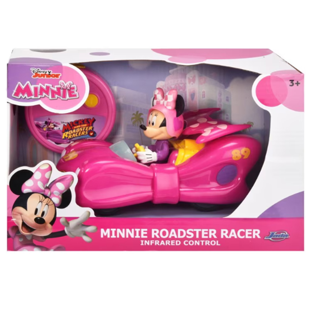 Masinuta cu telecomanda si figurina, Jada, Minnie Mouse Roadster