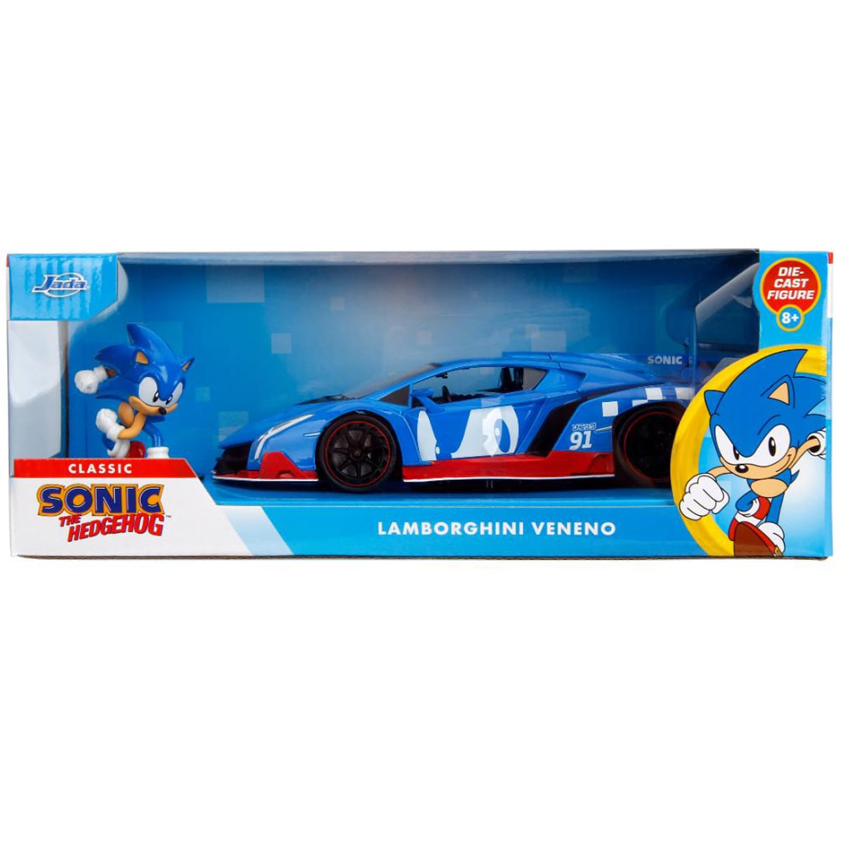 Masina si figurina, Jada, Sonic the Hedgehog, Lamborghini Veneno, 1:24
