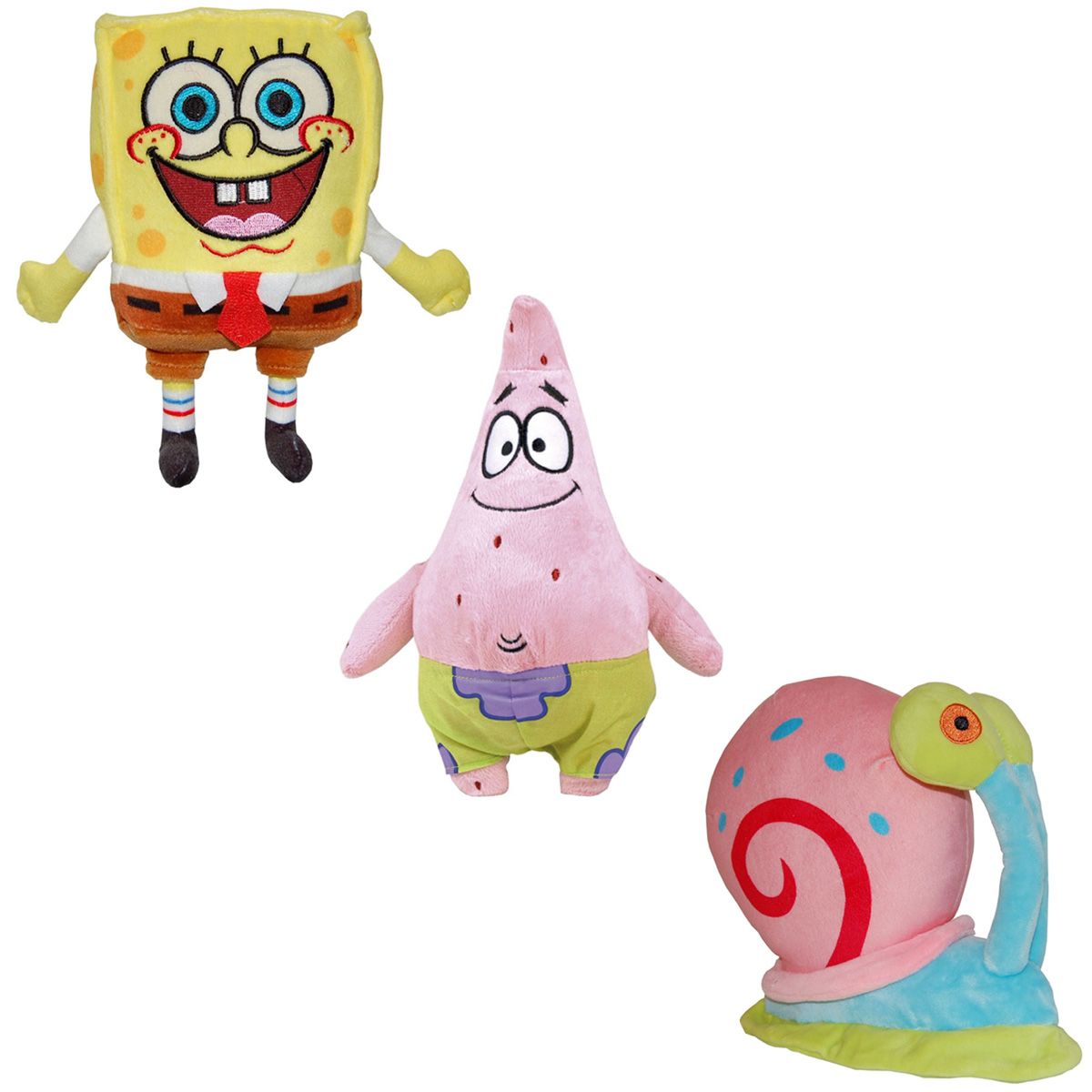 Set 3 jucarii de plus Play by Play, Spongebob 21 cm Gary 15 cm, Patrick 25 cm cm)
