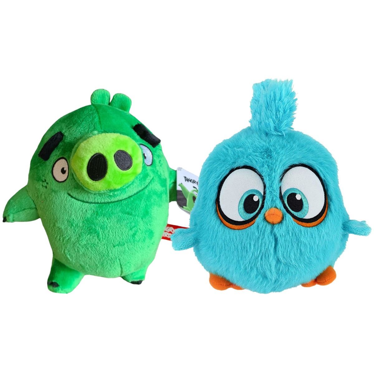 Set 2 jucarii de plus Angry Birds, Leonard 20 cm si Blue Bird 18 cm