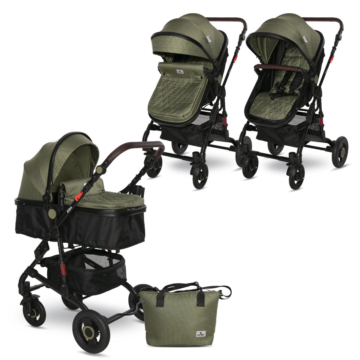 Carucior transformabil Lorelli Alba Premium, Loden Green