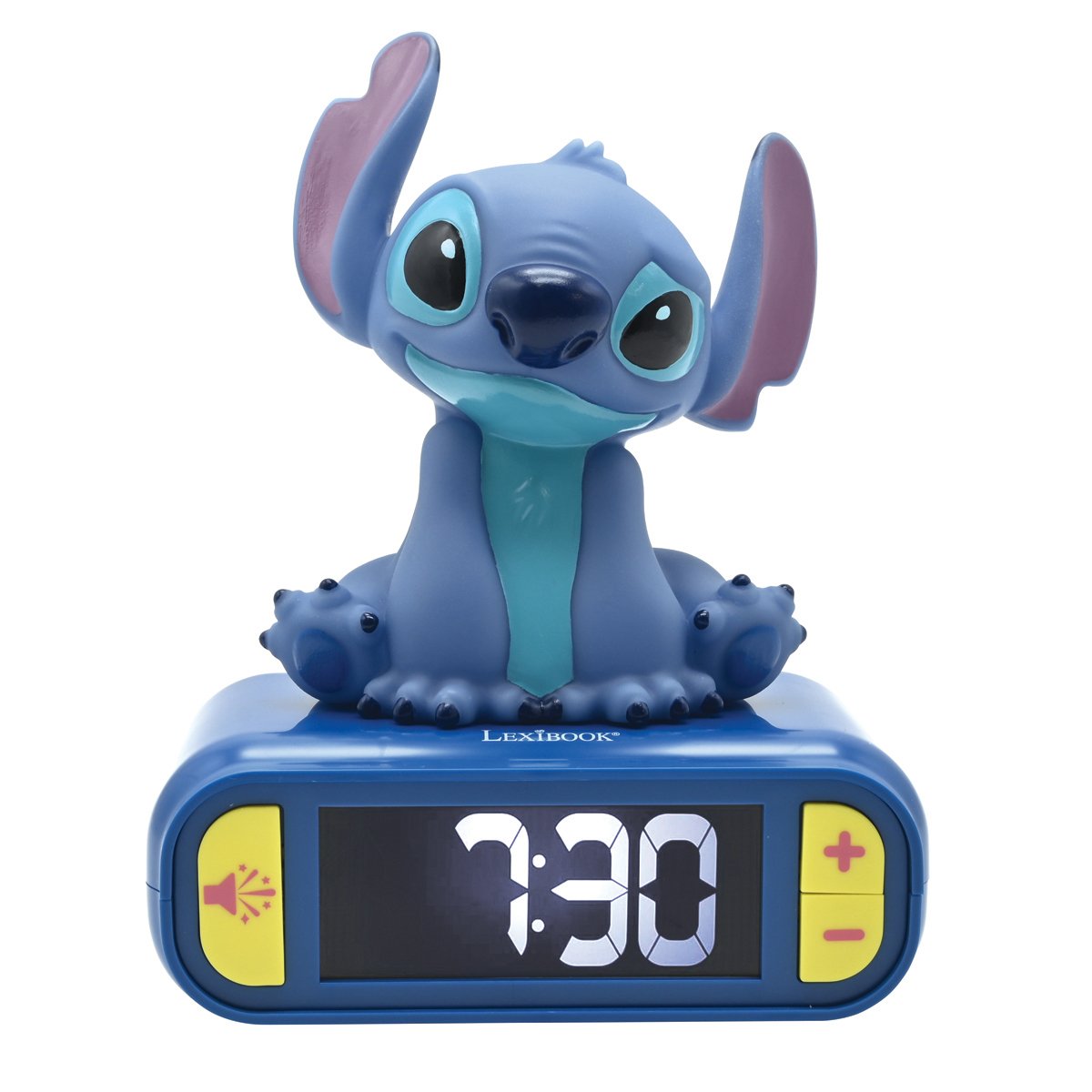 Ceas digital cu alarma si lumina, Lexibook, Disney Stitch