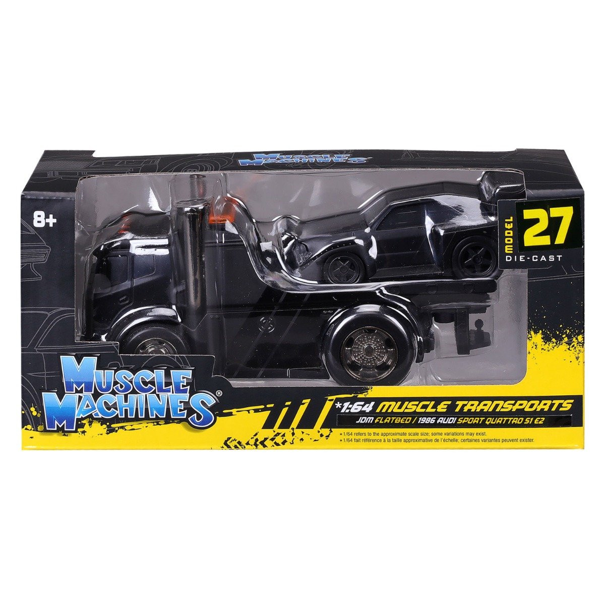 Transportator si masinuta, Maisto, Muscle Transports, JDM Flatbed si Audi Sport Quattro S1 E2 1986, 1:64