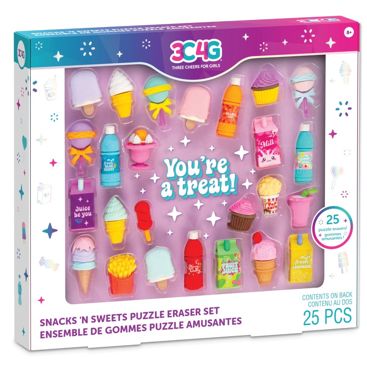 Set guma de sters, 3C4G, Snack and Sweets, 25 piese