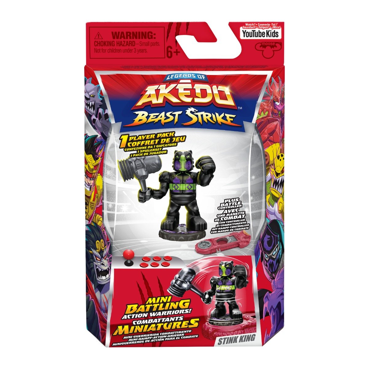 Figurina cu accesorii, Akedo, Beast Strike, Stink King, S5