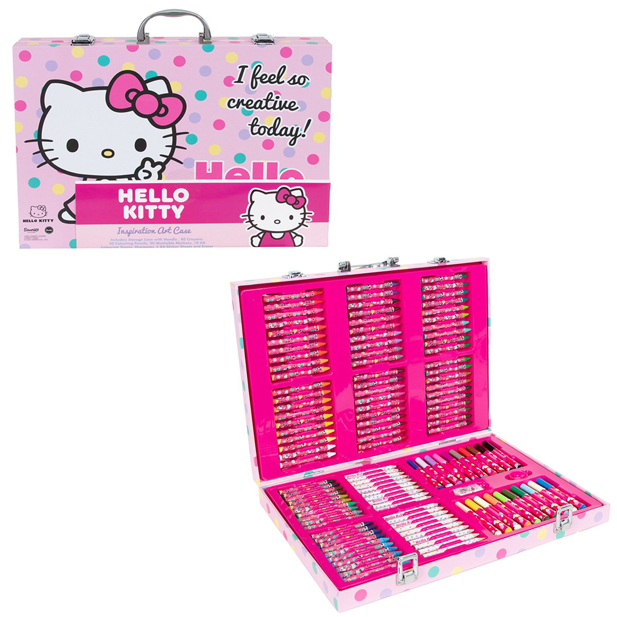 Set de colorat in trusa, Hello Kitty, 137 piese