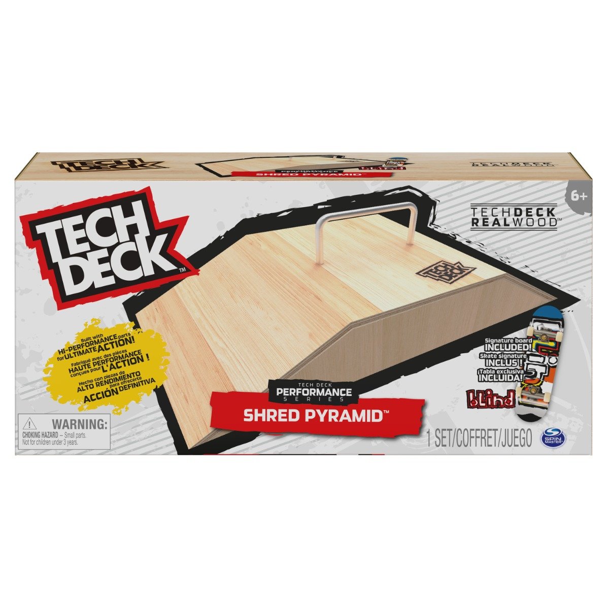 Set mini skateboard cu rampa din lemn, Tech Deck, Shred Pyramid, 20136530 20136530 imagine 2022