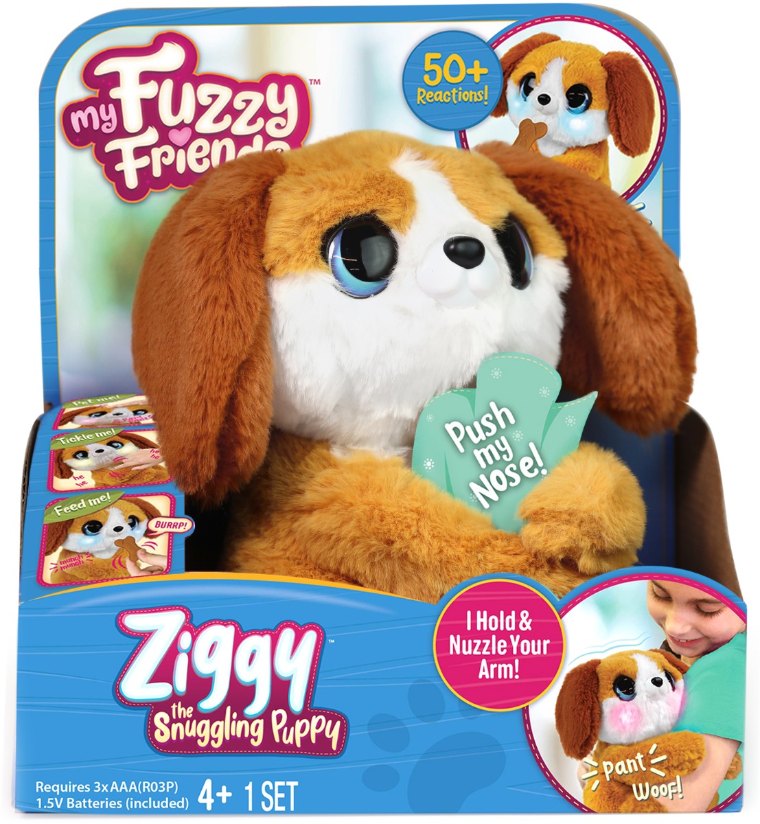 Jucarie de plus interactiva, My Fuzzy Friends, Ziggy the Snuggling Puppy Jucarii plus