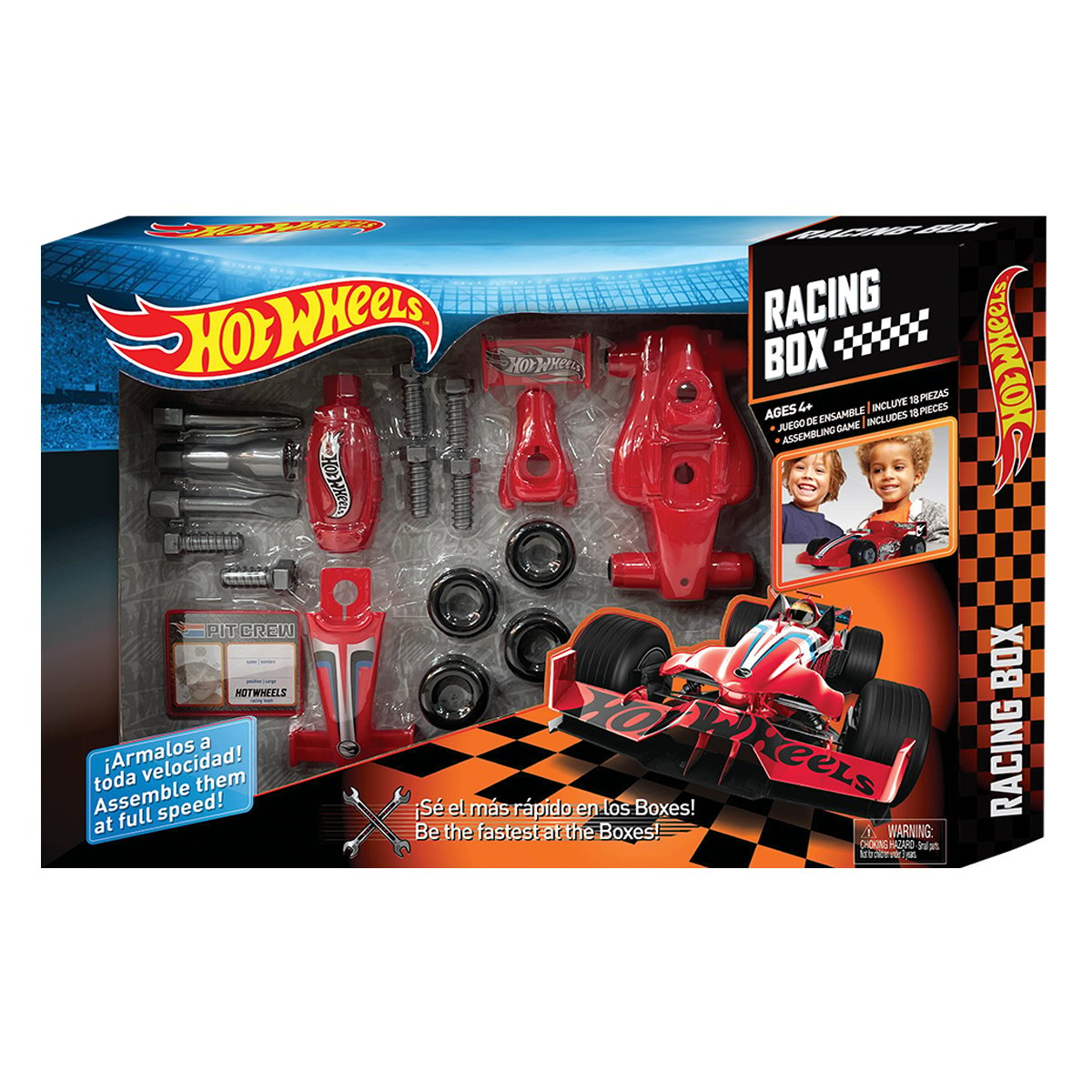 Set De Asamblare Masinuta, Racing Box, Hot Wheels, 18 Piese, Hw223