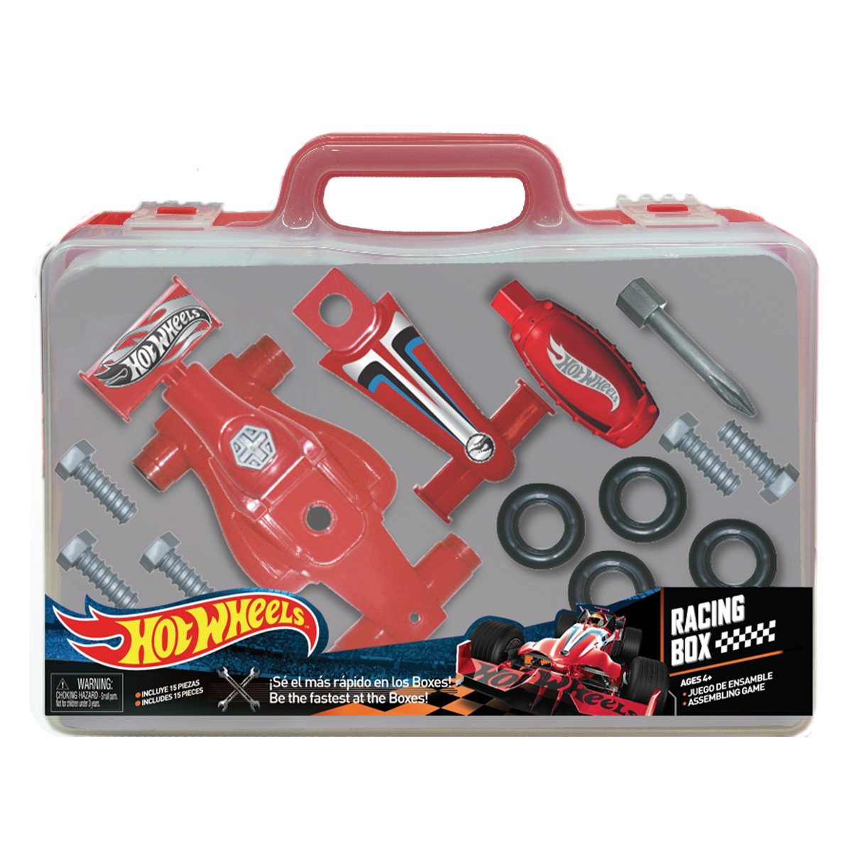 Set De Asamblare Masinuta, Racing Box, Hot Wheels, 15 Piese, Hw225