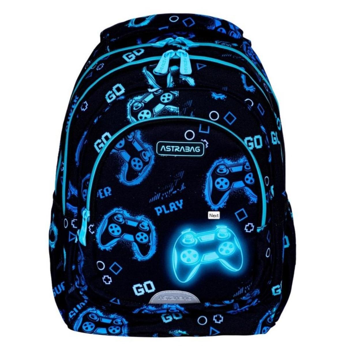 Ghiozdan cu 3 compartimente, AstraBag, Go Playing