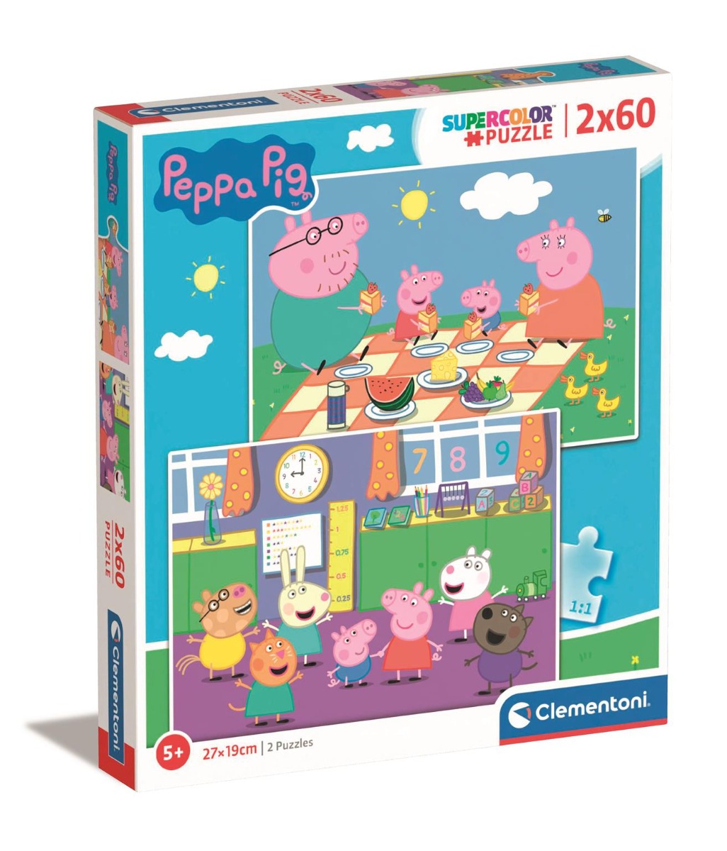 Puzzle Clementoni Peppa Pig, 2 x 60 piese