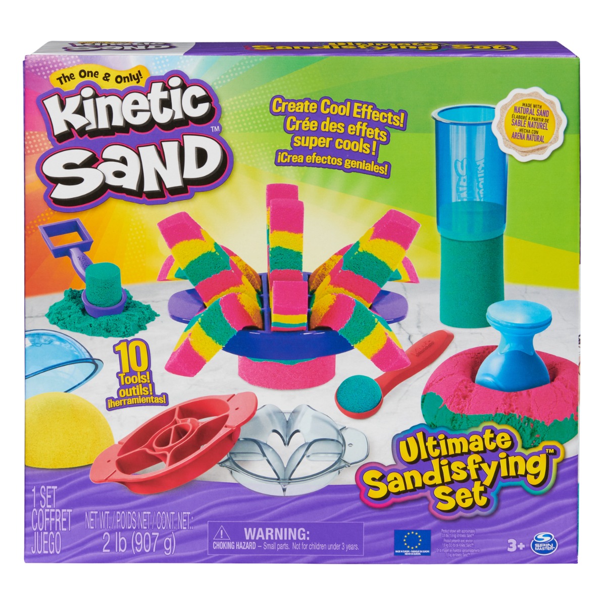 Set de joaca cu nisip si 10 forme de modelat, Kinetic Sand, 20142634 20142634 imagine noua responsabilitatesociala.ro