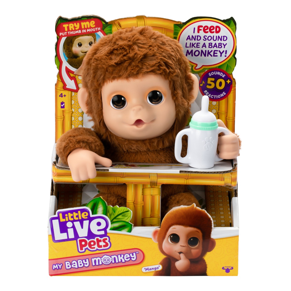 Jucarie de plus interactiva, Little Live Pets, My Baby Monkey, Mango