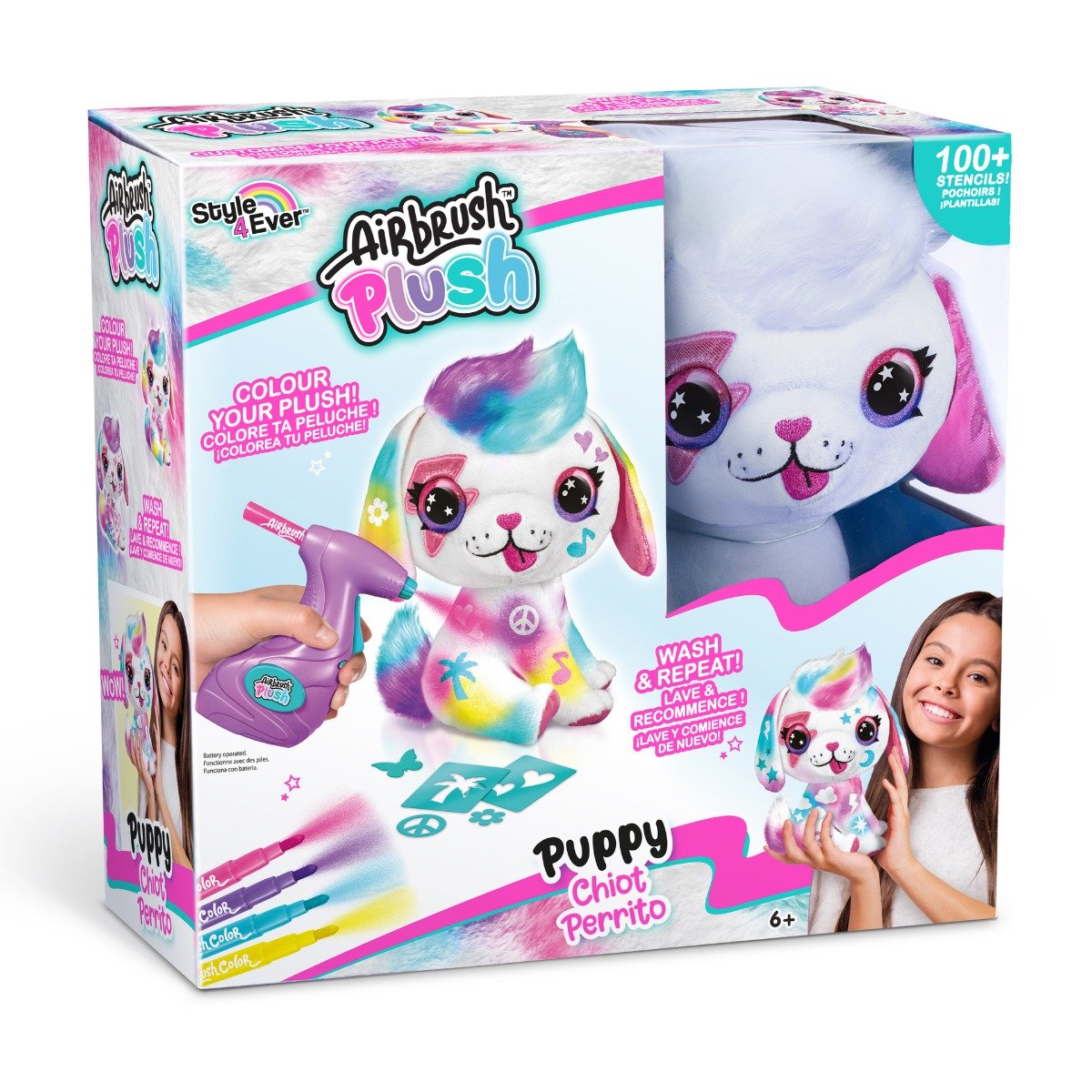 Jucarie de plus de colorat, Airbrush Plush, Puppy