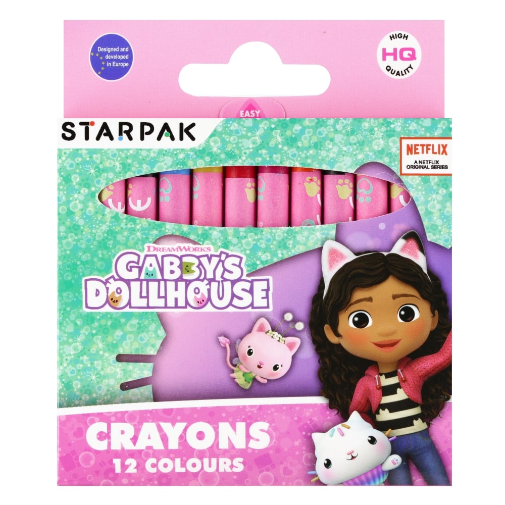 Creioane colorate cerate, Starpak, Gabbys Dollhouse, 12 buc