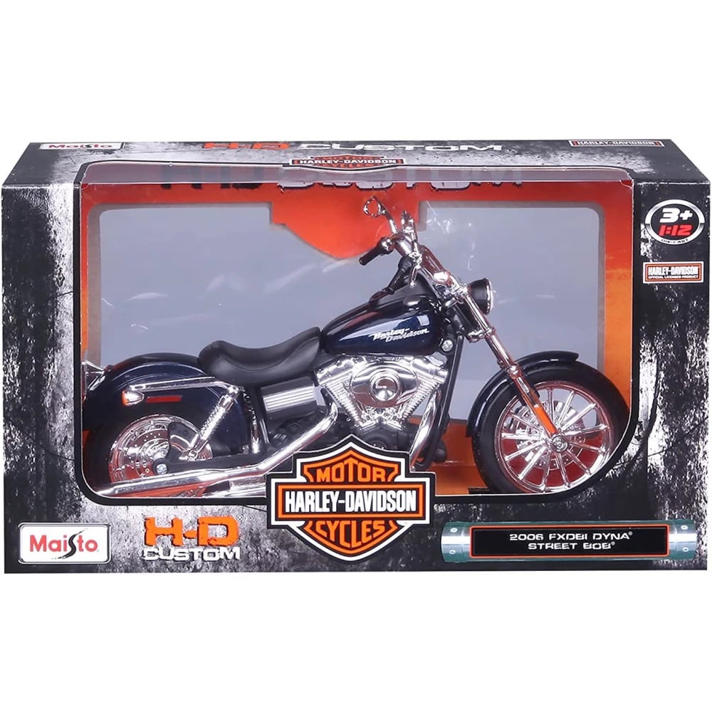 Motocicleta metalica, Maisto, Harley-Davidson, 2006 FXDBI Dyna Street Bob, 1:12