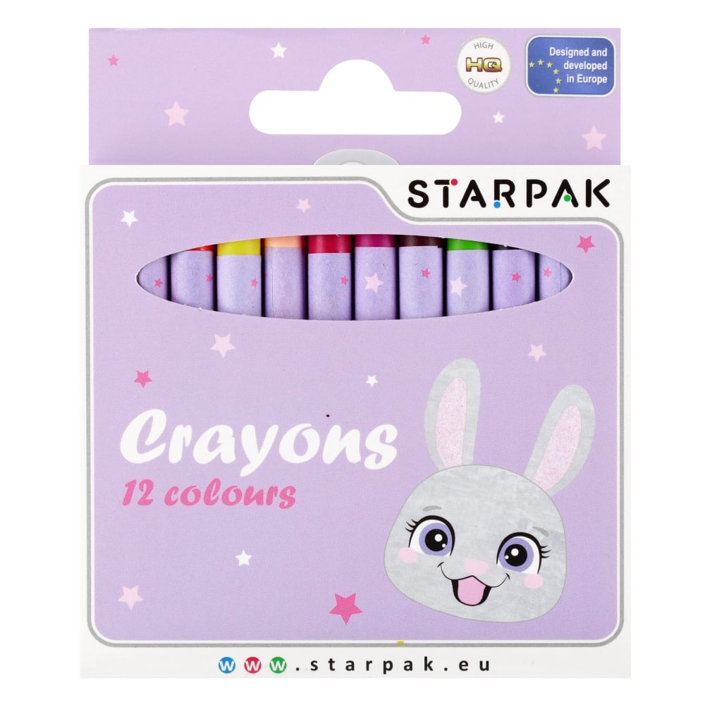 Creioane colorate cerate, Starpak, Rabbit, 12 buc