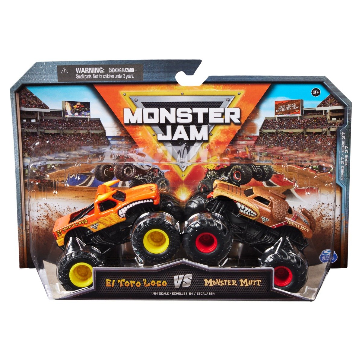 Set 2 masini, Monster Jam, El Toro Loco Vs Monster Mutt, 1:64, 20144307