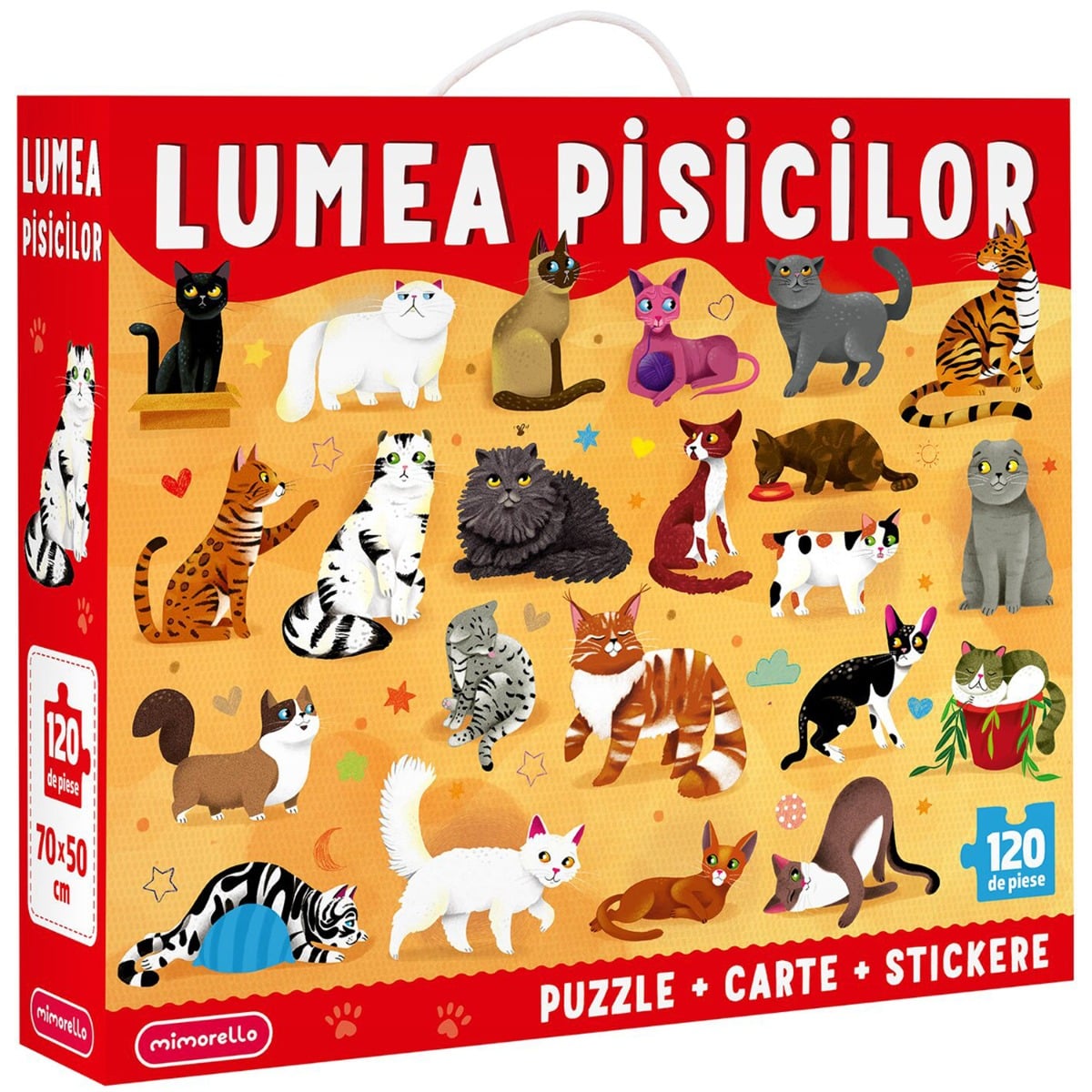 Puzzle Mimorello, Lumea Pisicilor, 120 piese