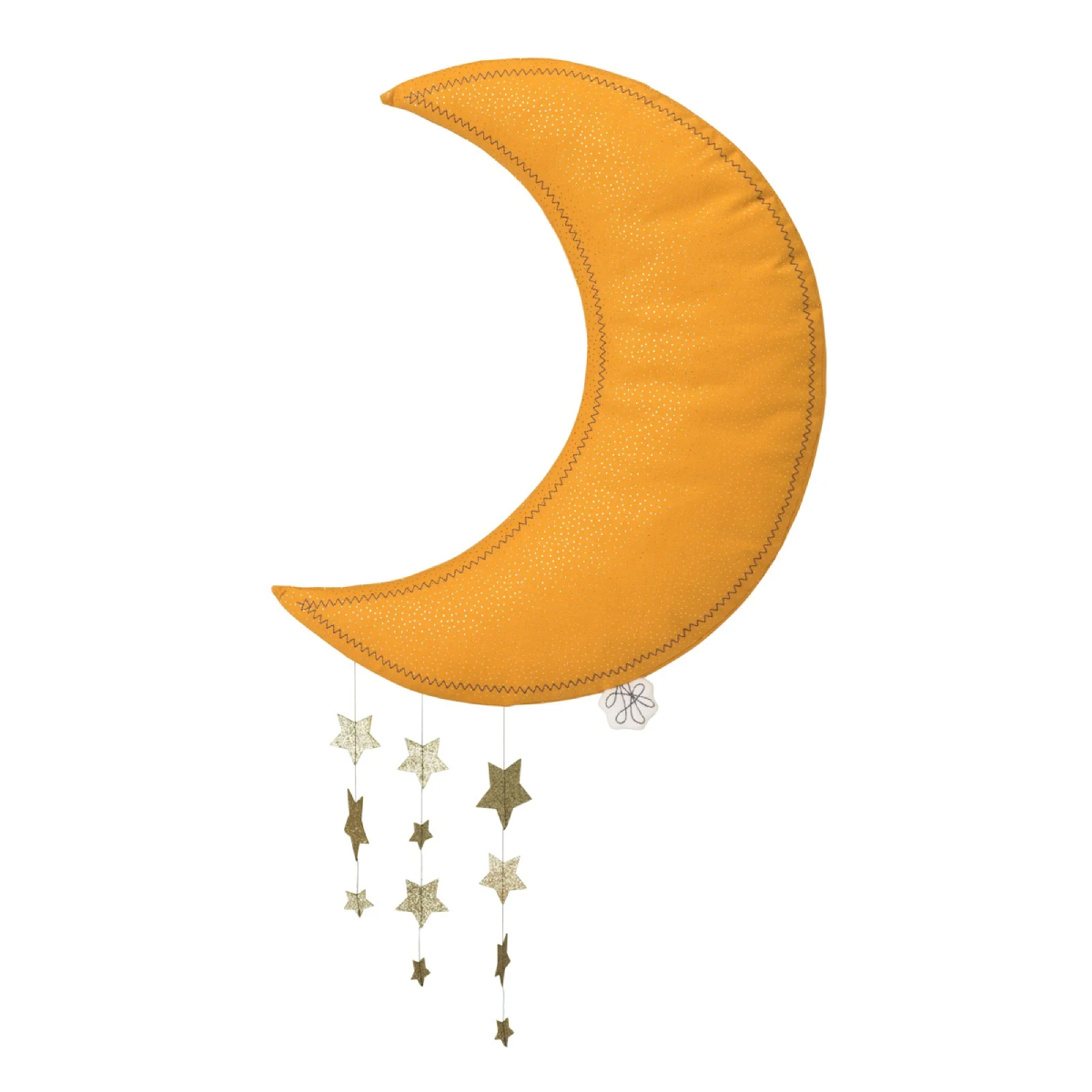 Decoratiune Picca Loulou, Luna cu stele aurii, 45 cm