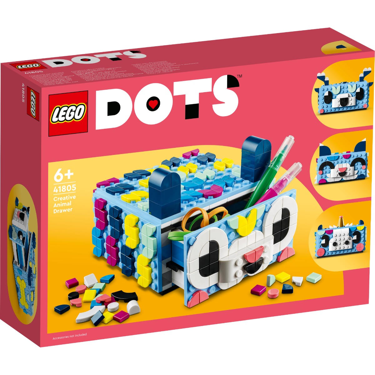 LEGO® Dots – Sertar creativ cu animale (41805) (41805) imagine noua responsabilitatesociala.ro