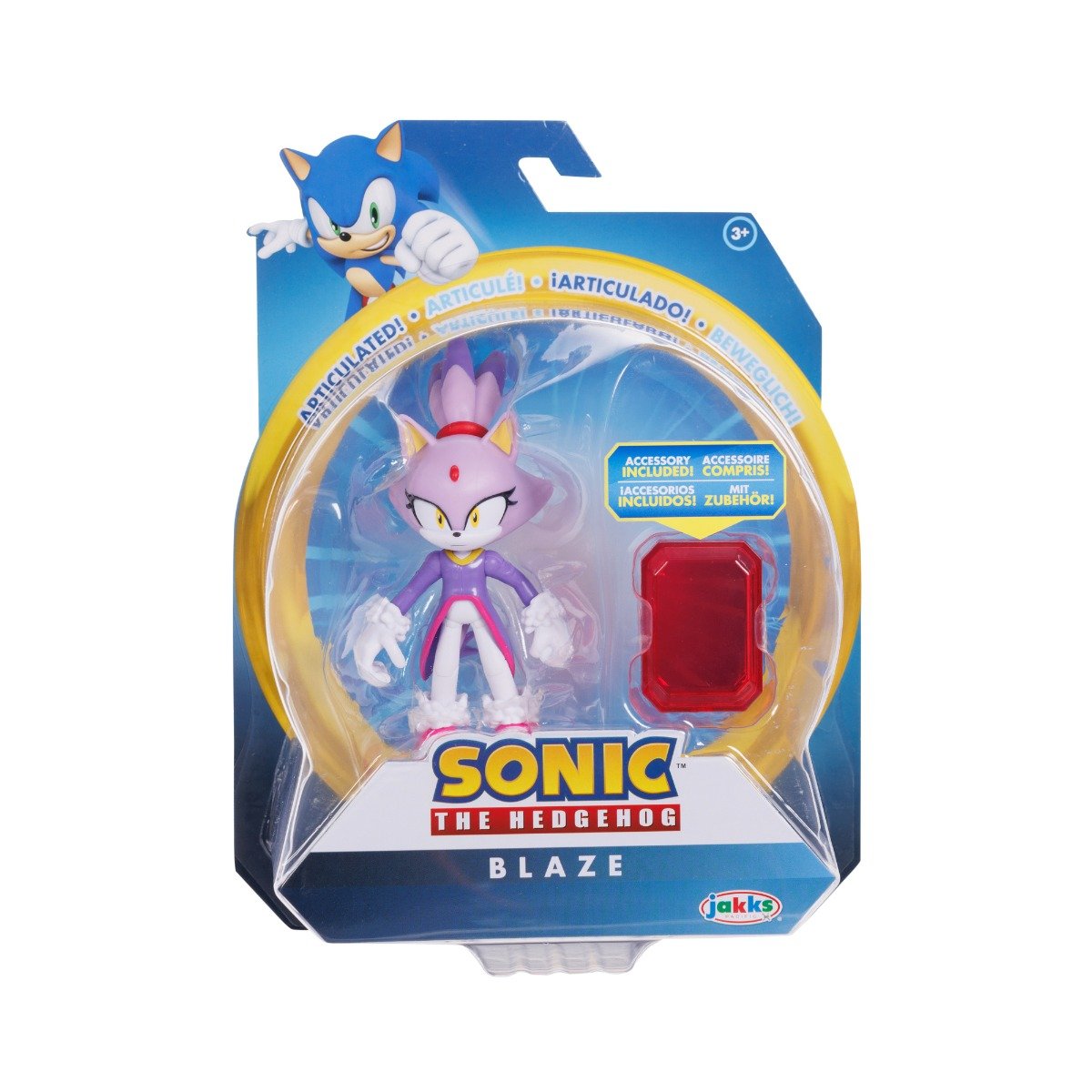 Figurina articulata cu accesoriu, Sonic the Hedgehog, Blaze, 10 cm