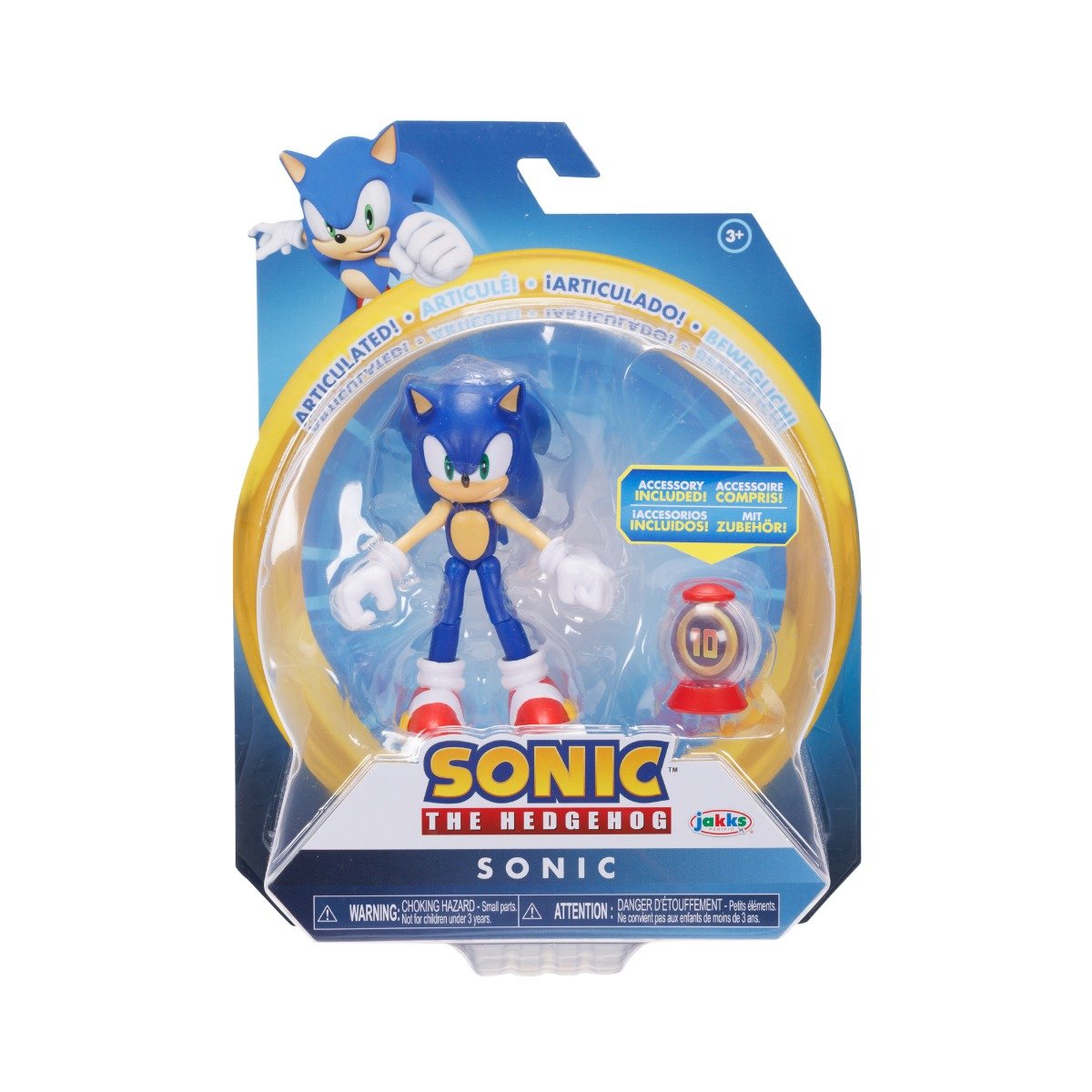 Figurina articulata cu accesoriu, Sonic the Hedgehog, Sonic, 10 cm