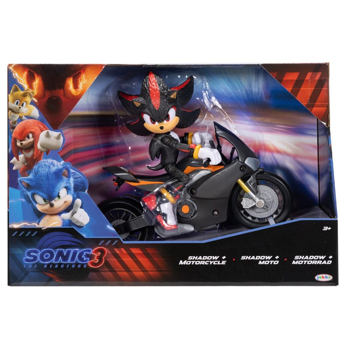 Set de joaca, Sonic the Hedgehog, Shadow cu motocicleta, 13 cm