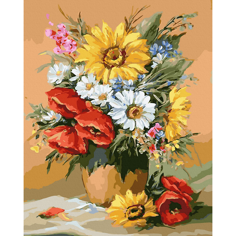 Set Pictura pe numere, Acuarello, Vaza cu flori de camp