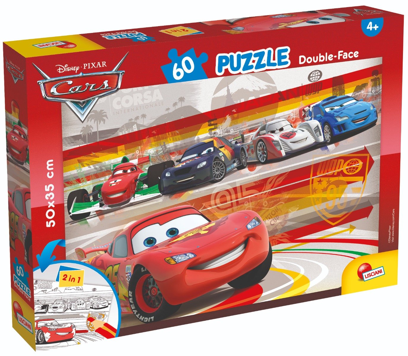 Puzzle 2 in 1 Lisciani Disney Cars, Plus, 60 piese Cars imagine 2022 protejamcopilaria.ro