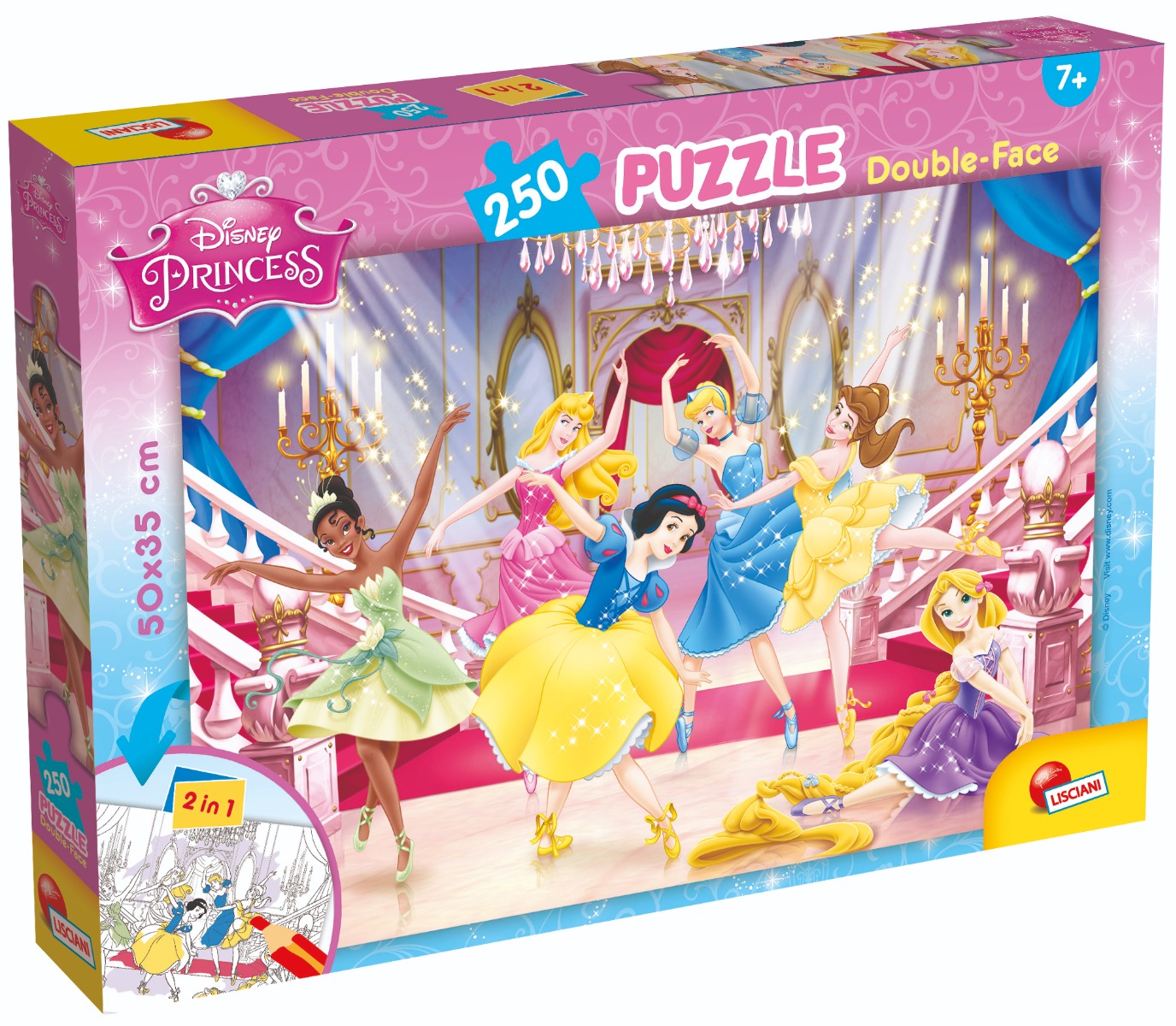 Puzzle 2 in 1 Lisciani Disney Princess, Plus, 250 piese