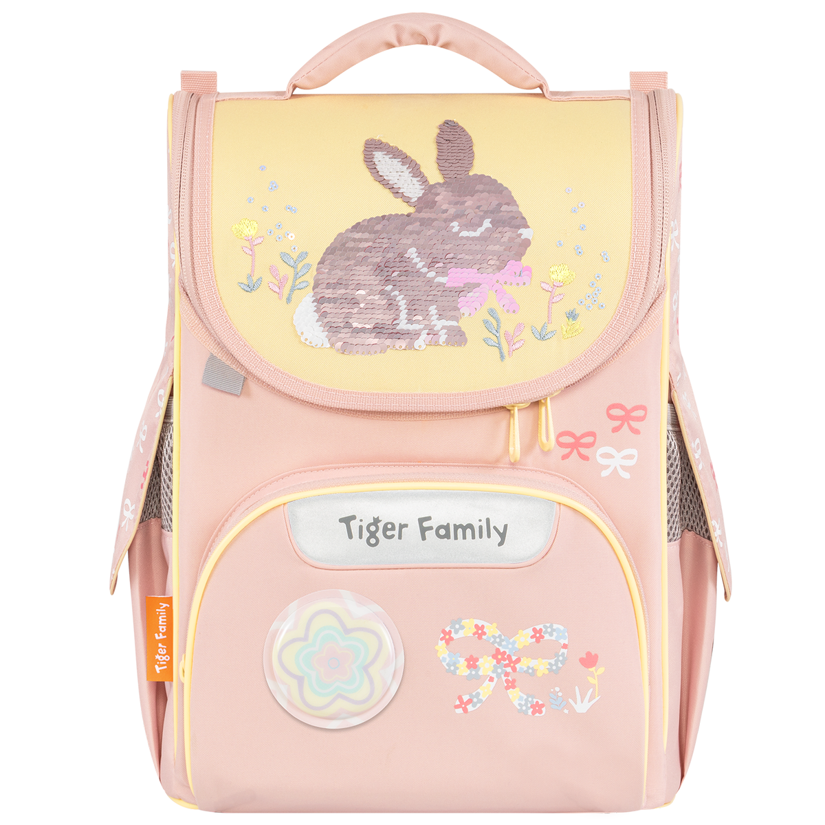 Ghiozdan neechipat, Tiger Family, Nature Quest Pro, Bows and Bunny