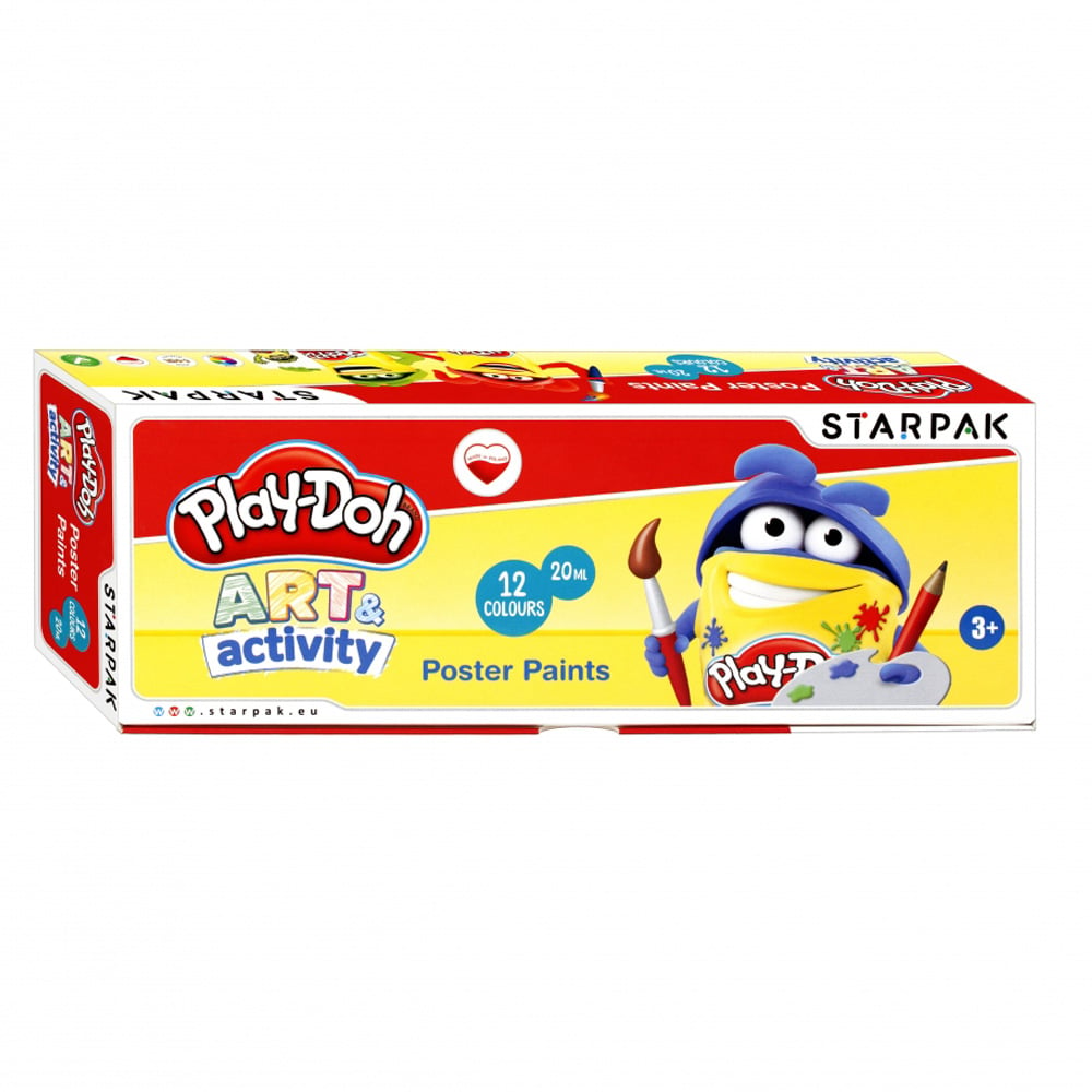 Acuarele de pictat Starpak, Play-Doh, 12 culori, 20 ml