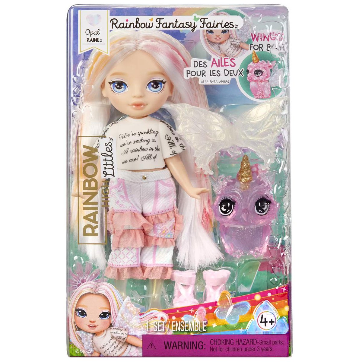 Papusa Rainbow High Littles, Rainbow Fantasy Fairies, Opal, 543442EUC
