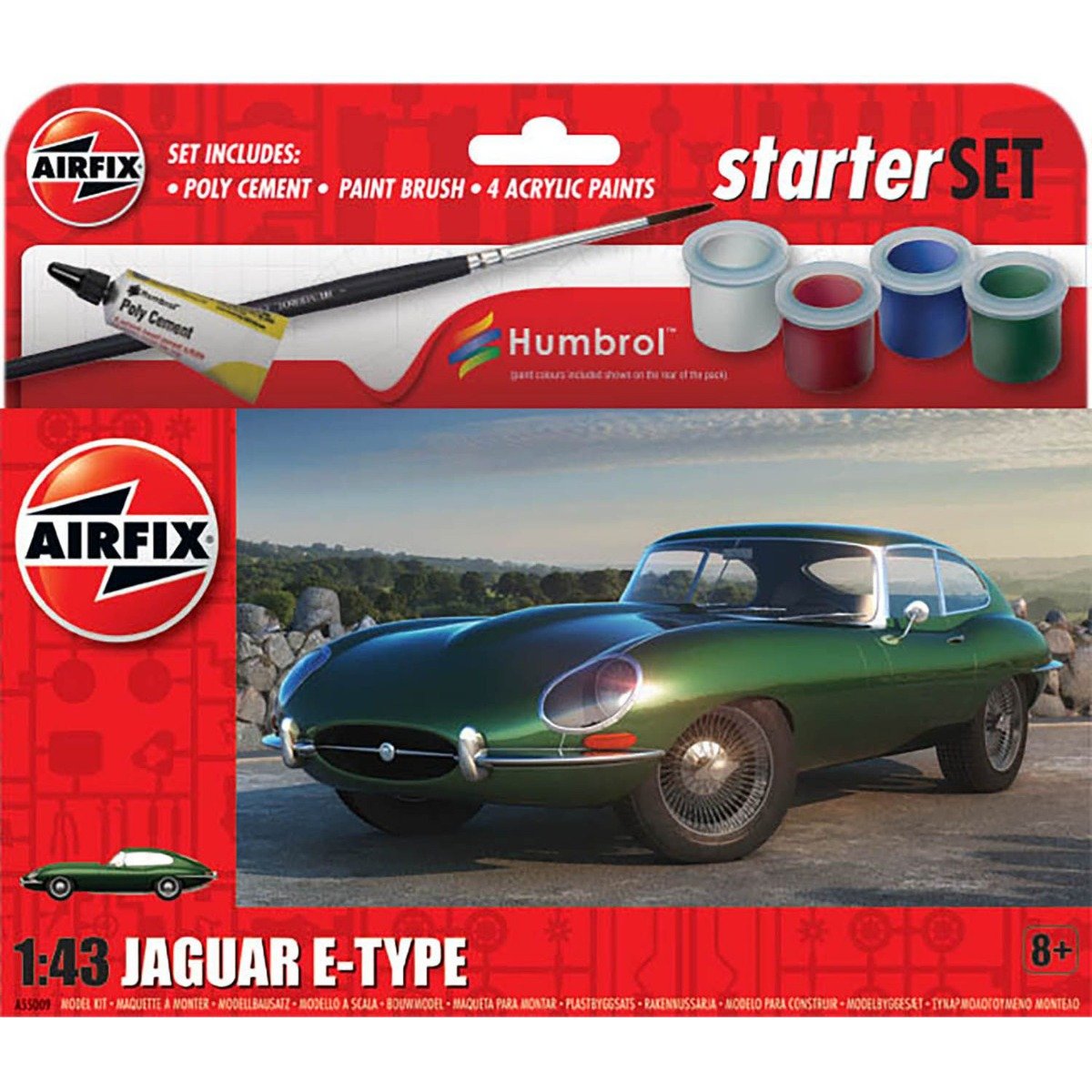 Set de constructie, Airfix Starter Set, Jaguar E-Type, 23 piese