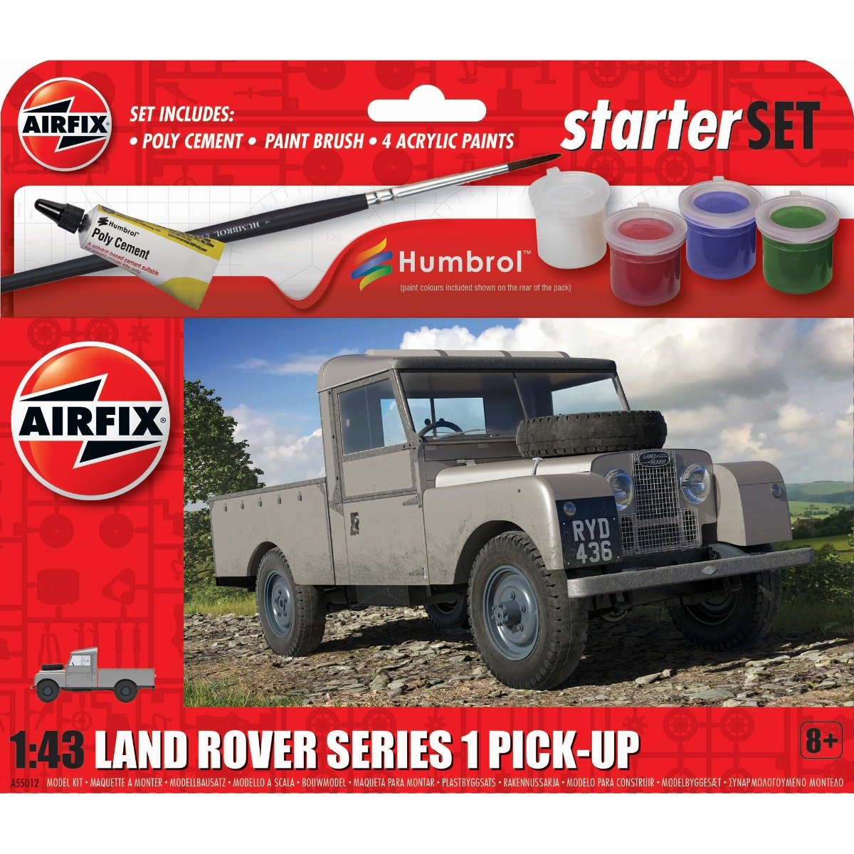Set de constructie, Airfix Starter Set, Land Rover Series 1, 39 piese