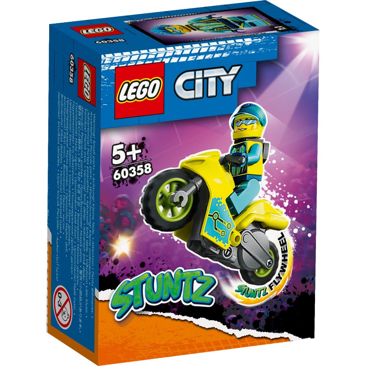 LEGO® City – Motocicleta de cascadorie cibernetica (60358) (60358) imagine 2022 protejamcopilaria.ro