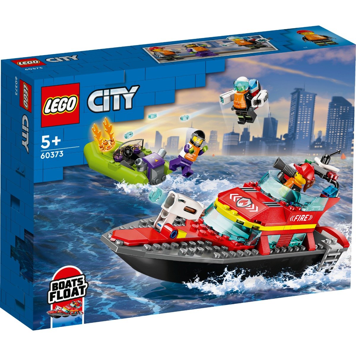 LEGO® City – Barca de salvare a pompierilor (60373) (60373) imagine noua responsabilitatesociala.ro