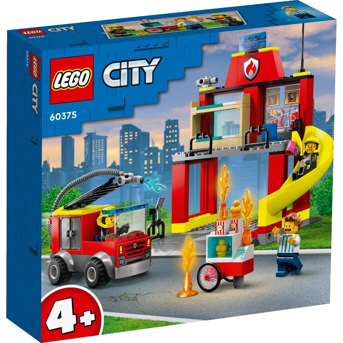 LEGO® City – Remiza si masina de pompieri (60375) (60375) imagine noua responsabilitatesociala.ro