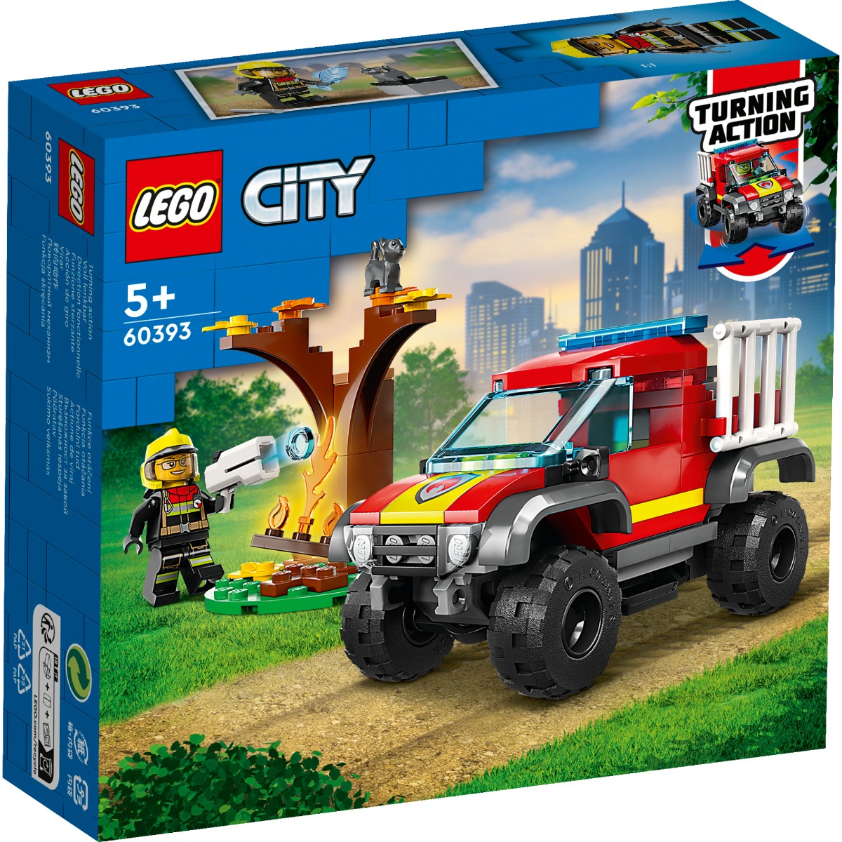LEGO® City – Salvare cu masina de pompieri 4×4 (60393) (60393) imagine 2022 protejamcopilaria.ro