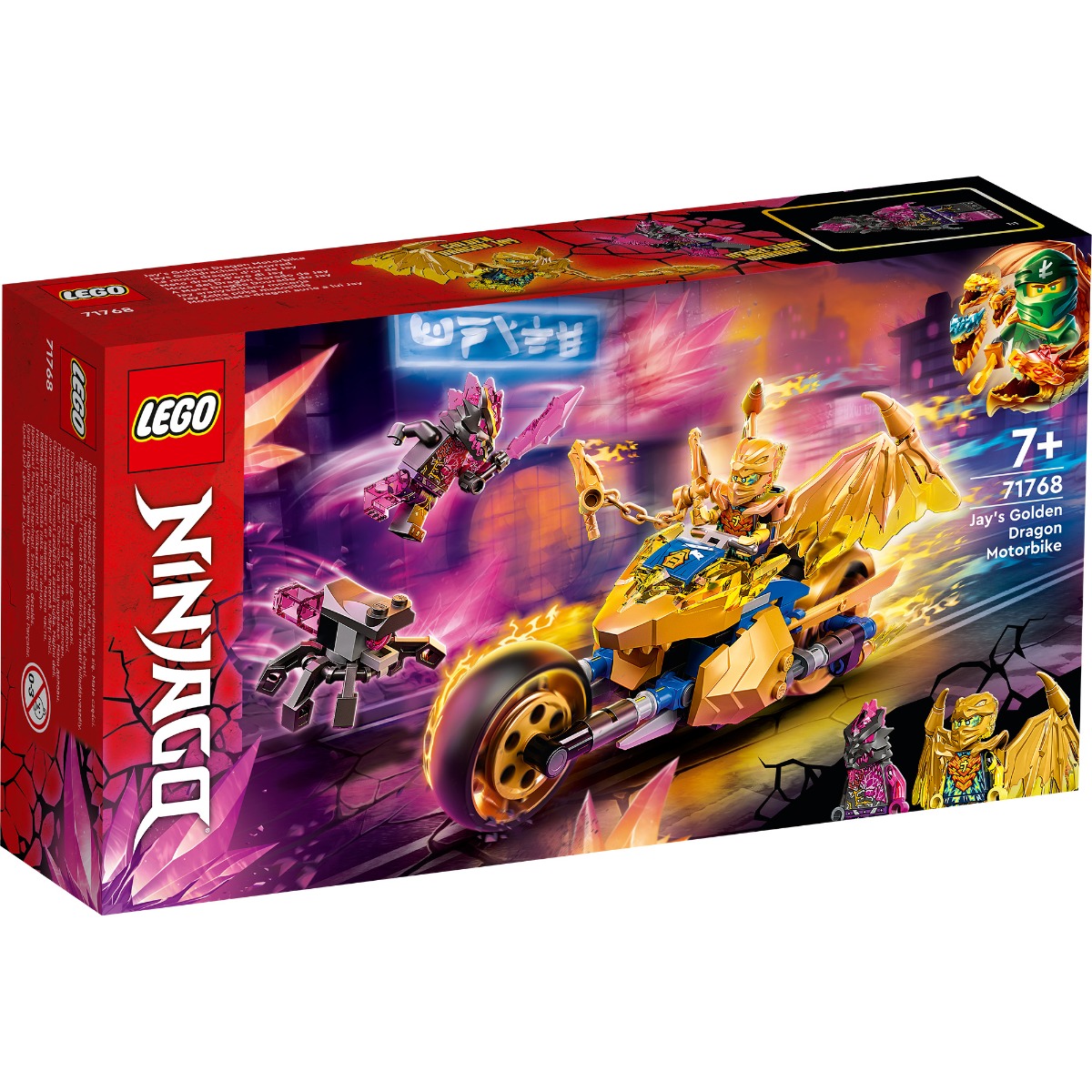 LEGO® Ninjago – Motocicleta-dragon aurie a lui Jay (71768) (71768) imagine noua responsabilitatesociala.ro