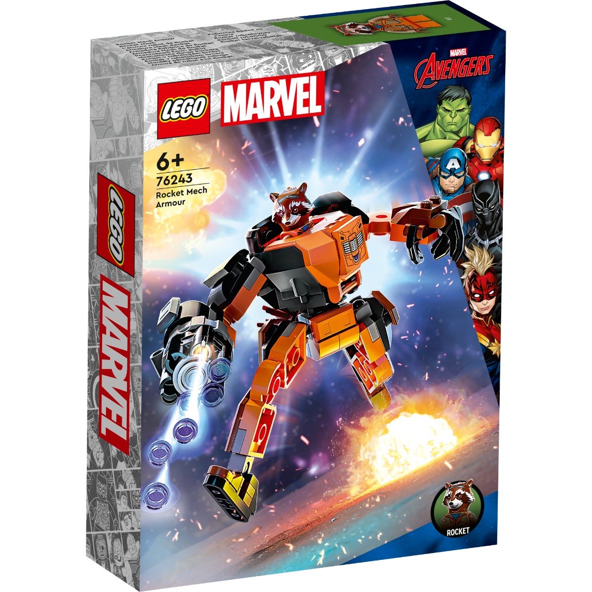 LEGO® Marvel – Armura de robot a lui Rocket (76243) (76243) imagine 2022 protejamcopilaria.ro