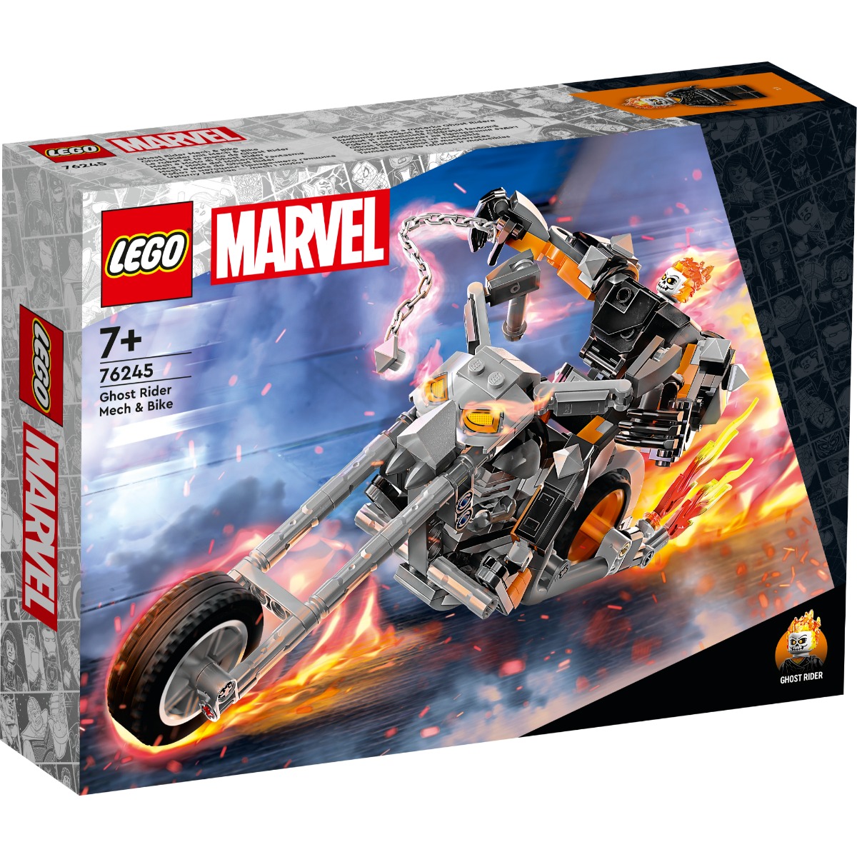 LEGO® Marvel – Robot si motocicleta calaretul Fantoma (76245) (76245) imagine 2022 protejamcopilaria.ro