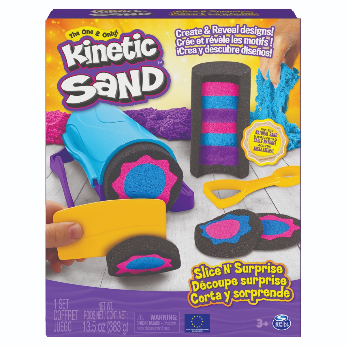 Nisip kinetic cu forme de modelat, Kinetic Sand, Slice and Surprize, 20135723